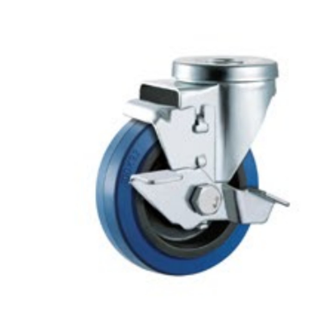 Elastic Rubber Caster,Double Bal Bearing.Roller Bearing is Available