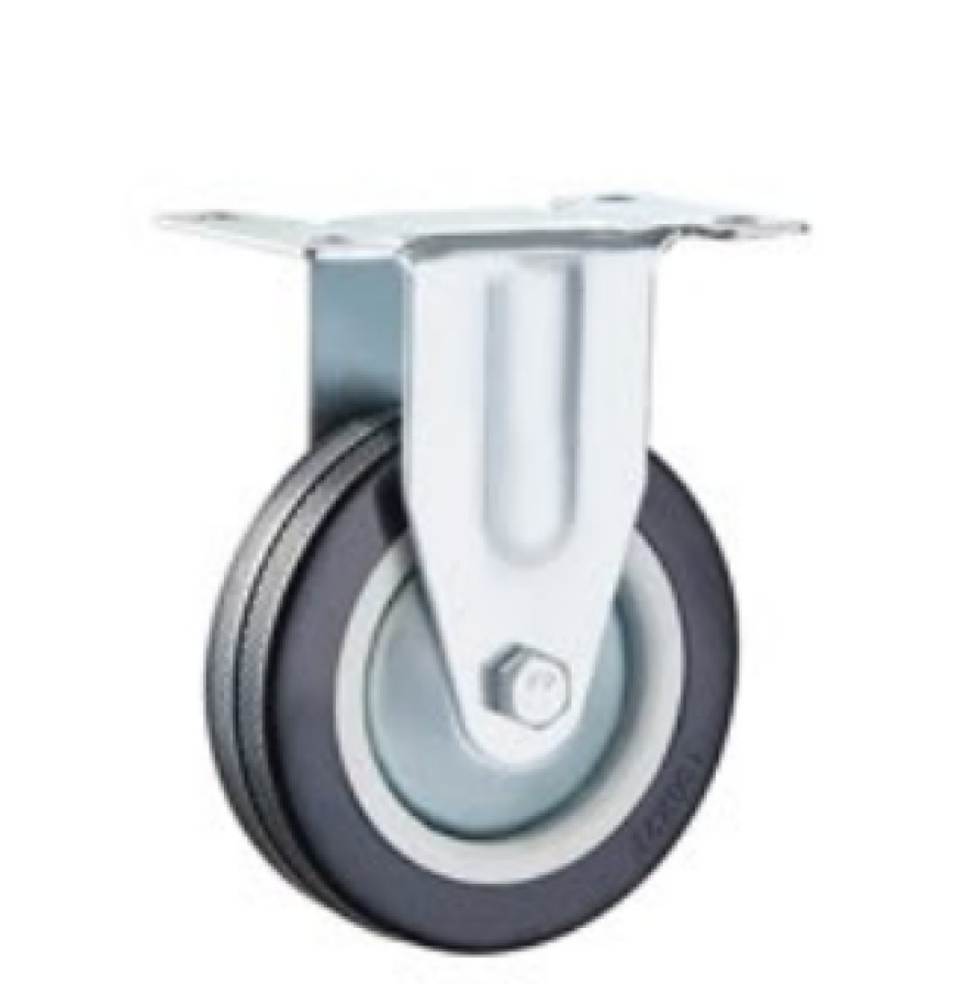 Black  Rubber  Caster, Plain  Bearing 