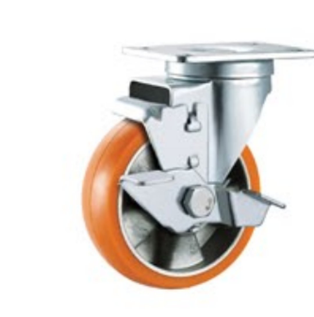 Double BallBearing PU Caster,Alumium Core