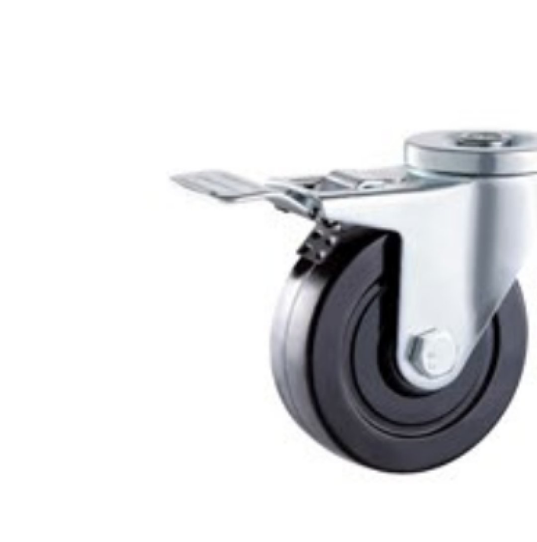 Double  Ball Bearing  Black  Rubber  Caste r