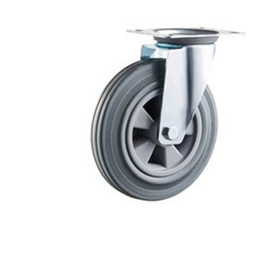 Gray  Rubber  Caster, Roller  Bearing