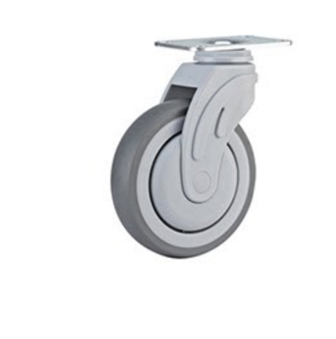 Single Ball Bearing Plastic Medical TPR Caster,Nylon Yoke