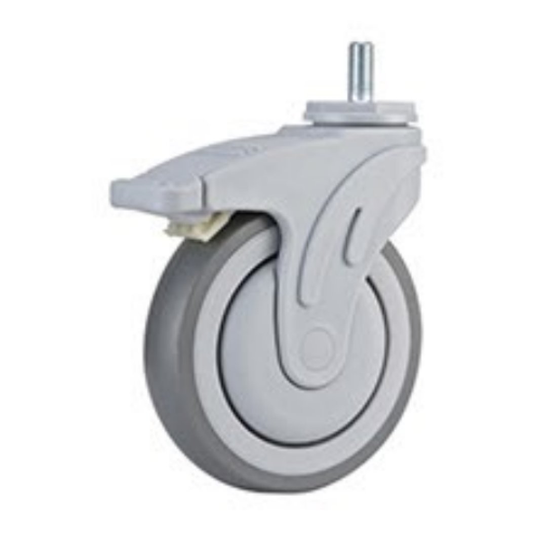 Single Ball Bearing Plastic Medical TPR Caster,Nylon Yoke