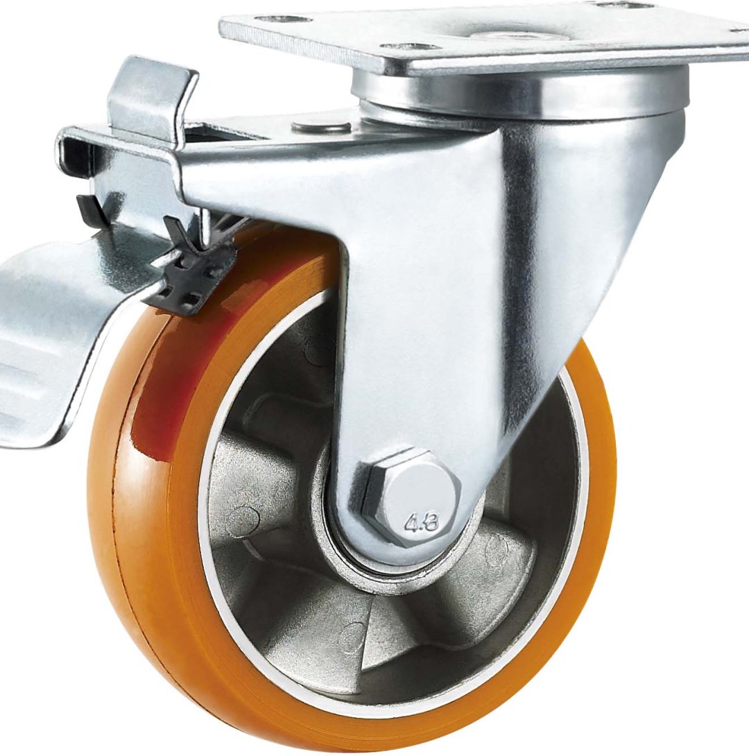 Double BallBearing PU Caster,Alumium Core