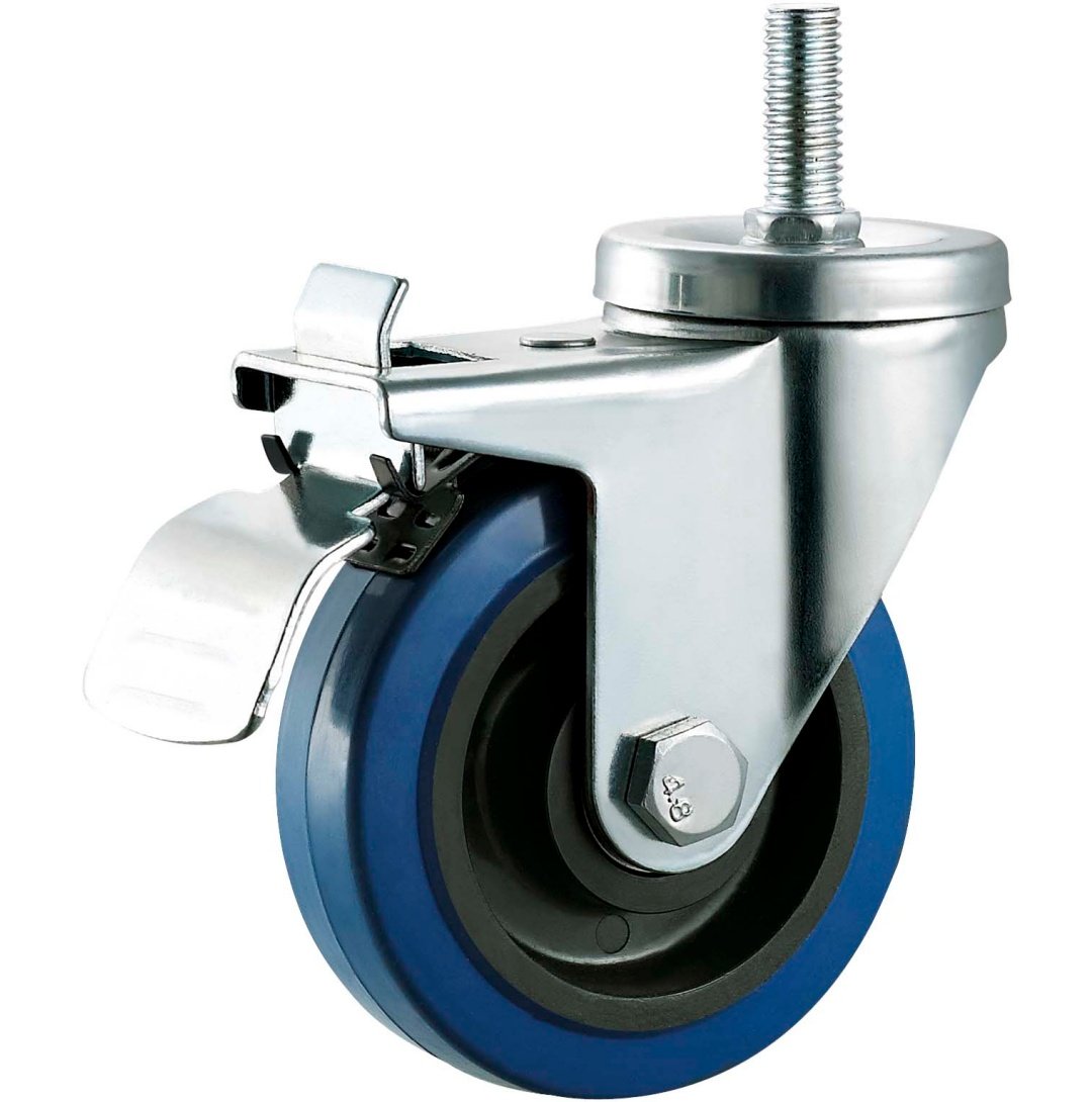 Elastic Rubber Caster,Double Bal Bearing.Roller Bearing is Available