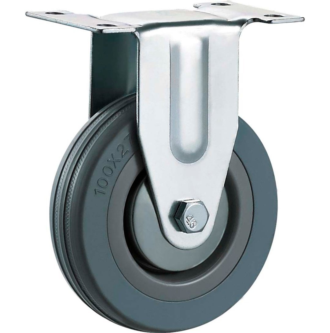 Gray Rubber Caster,Plain Bearing