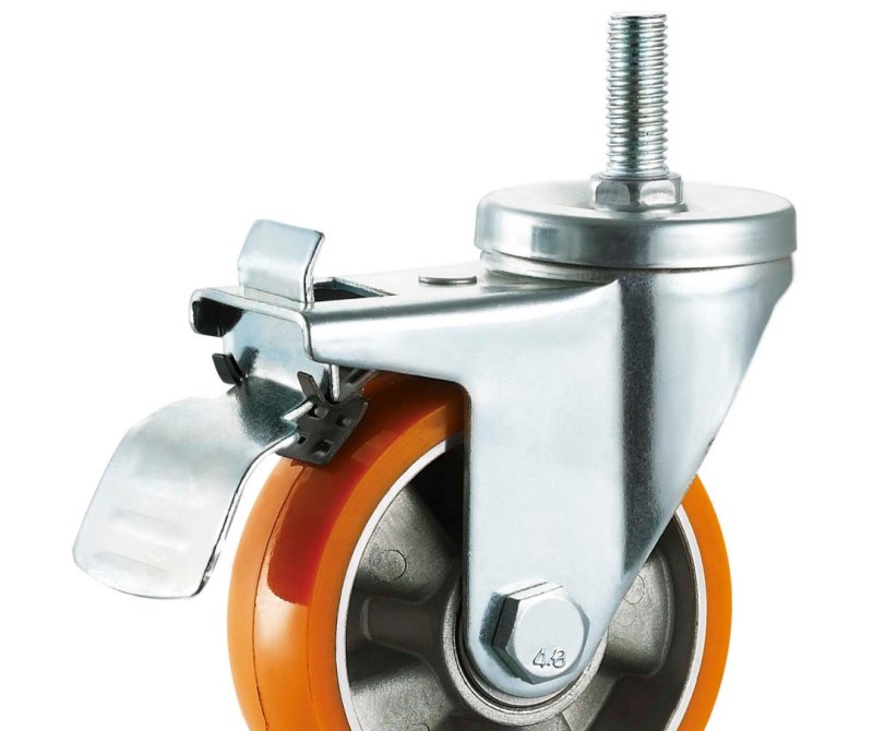 Double BallBearing PU Caster,Alumium Core