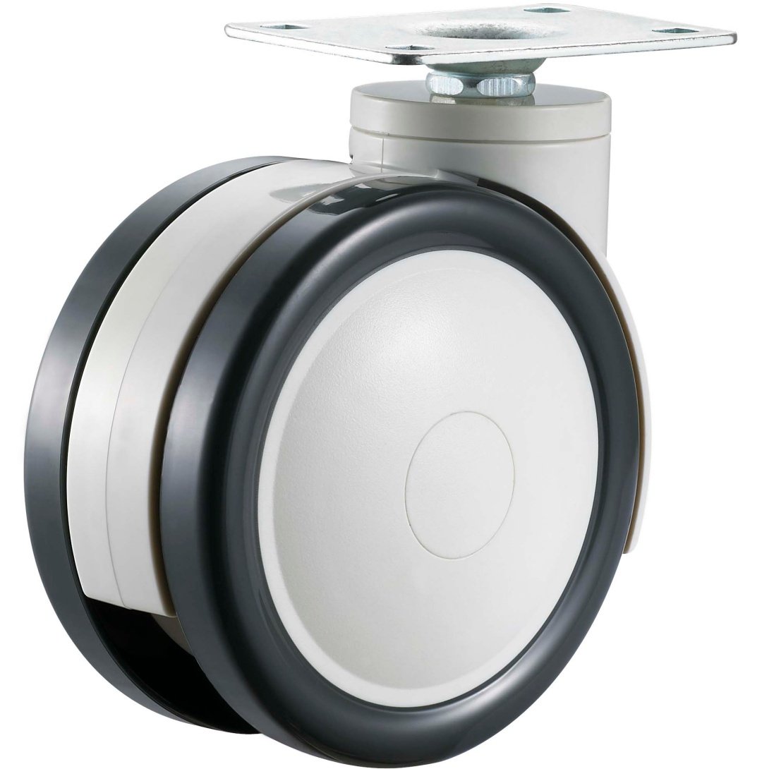 Deling Plastic PU Twin Wheels Medical Caster