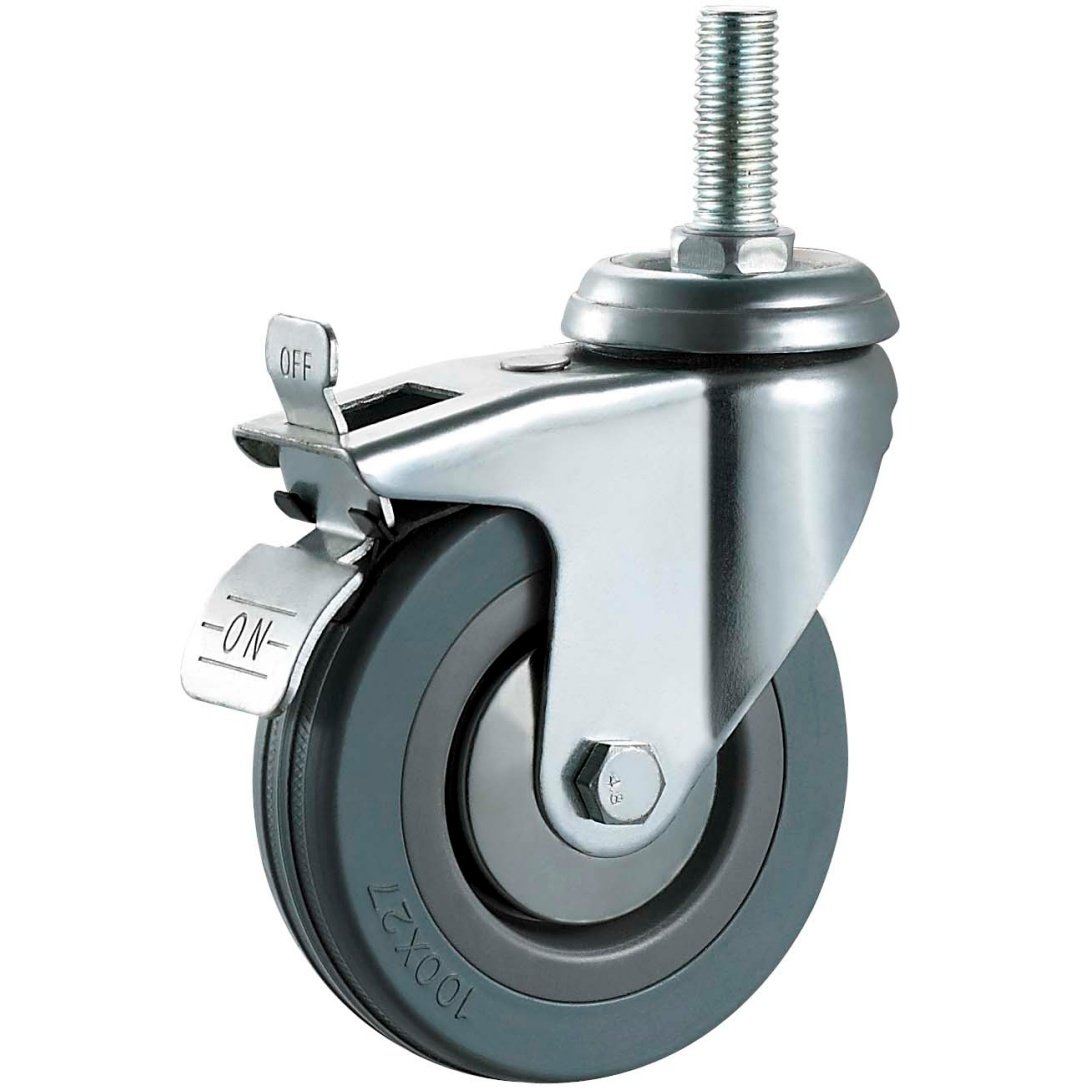 G r a y   R u b b e r    C a s t e r , P l a i n   B e a r i n g 