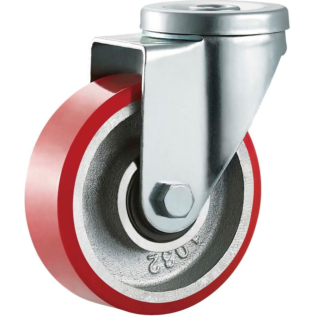 Double  BallBearing  Cast  Iron  PU  Caste r