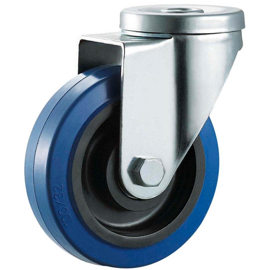 Elastic Rubber Caster,Double Bal Bearing.Roller Bearing is Available